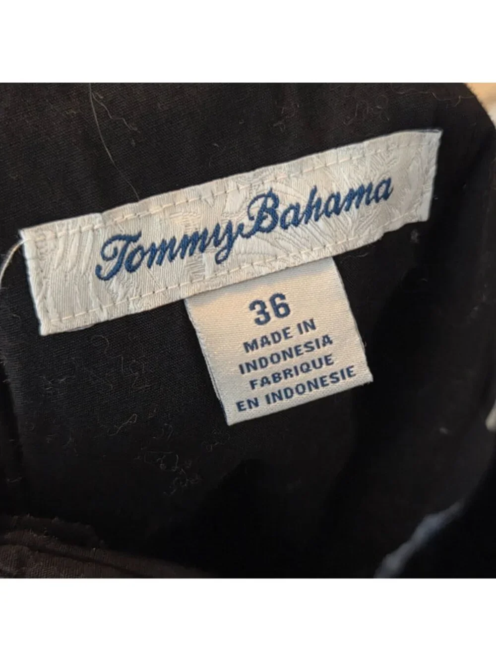 Tommy Bahama Chino Shorts Black Flat Front Casual Classic Fit 36